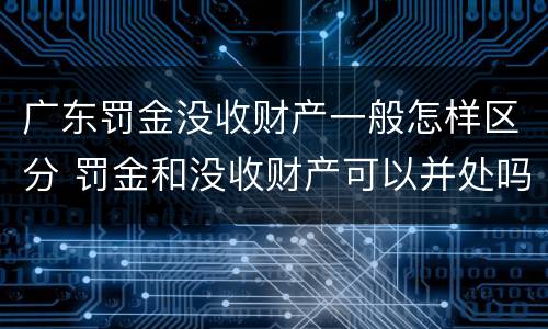 广东罚金没收财产一般怎样区分 罚金和没收财产可以并处吗