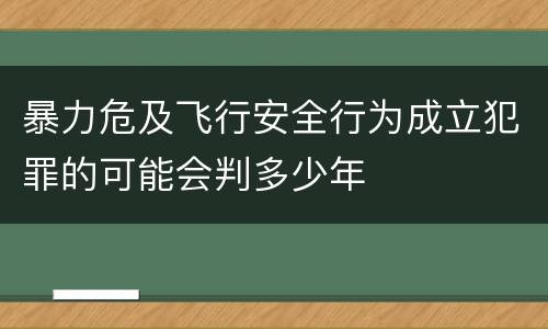 暴力危及飞行安全行为成立犯罪的可能会判多少年