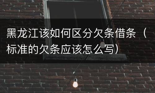 黑龙江该如何区分欠条借条（标准的欠条应该怎么写）