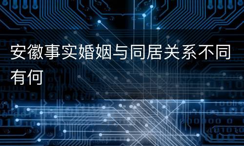 安徽事实婚姻与同居关系不同有何