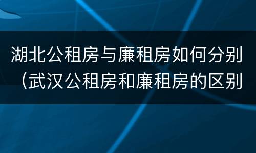 湖北公租房与廉租房如何分别（武汉公租房和廉租房的区别）