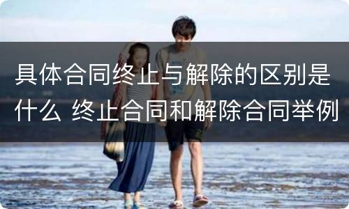 具体合同终止与解除的区别是什么 终止合同和解除合同举例