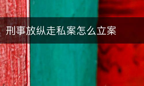 刑事放纵走私案怎么立案