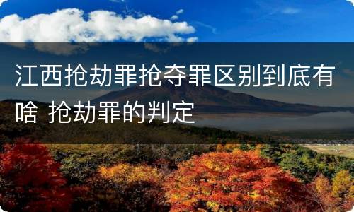 江西抢劫罪抢夺罪区别到底有啥 抢劫罪的判定