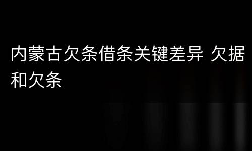 内蒙古欠条借条关键差异 欠据和欠条