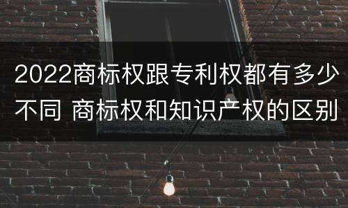 2022商标权跟专利权都有多少不同 商标权和知识产权的区别