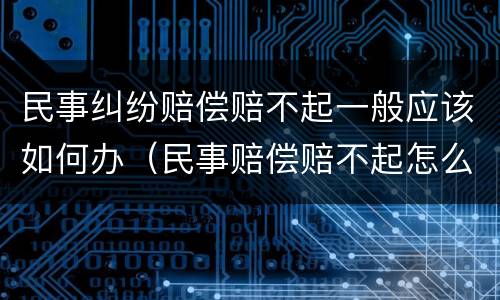 民事纠纷赔偿赔不起一般应该如何办（民事赔偿赔不起怎么办）