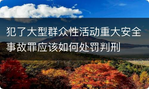 犯了大型群众性活动重大安全事故罪应该如何处罚判刑