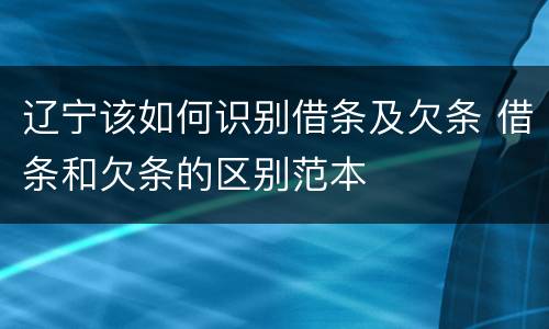 辽宁该如何识别借条及欠条 借条和欠条的区别范本