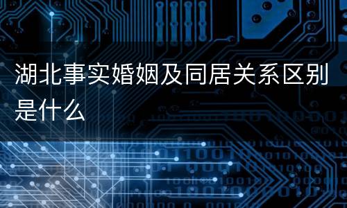 湖北事实婚姻及同居关系区别是什么