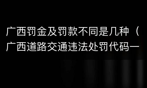 广西罚金及罚款不同是几种（广西道路交通违法处罚代码一览表）