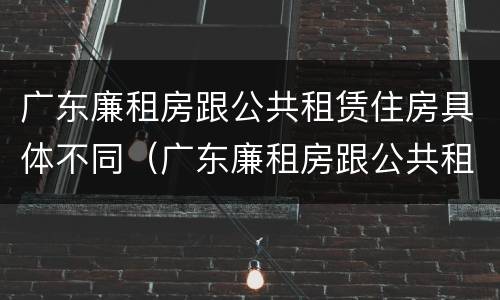 广东廉租房跟公共租赁住房具体不同（广东廉租房跟公共租赁住房具体不同点）
