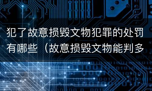 犯了故意损毁文物犯罪的处罚有哪些（故意损毁文物能判多少年）