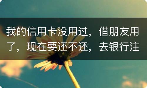 我的信用卡没用过，借朋友用了，现在要还不还，去银行注销又有欠款，怎么办啊