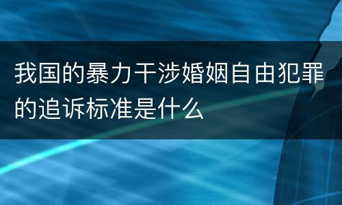 我国的暴力干涉婚姻自由犯罪的追诉标准是什么