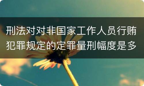 刑法对对非国家工作人员行贿犯罪规定的定罪量刑幅度是多少