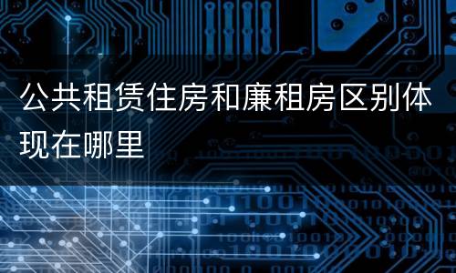 公共租赁住房和廉租房区别体现在哪里