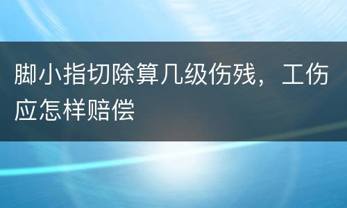 脚小指切除算几级伤残，工伤应怎样赔偿