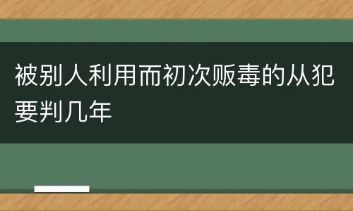 被别人利用而初次贩毒的从犯要判几年