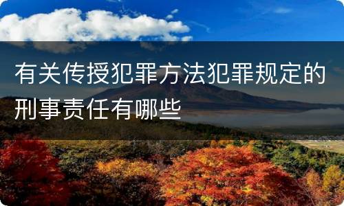 有关传授犯罪方法犯罪规定的刑事责任有哪些