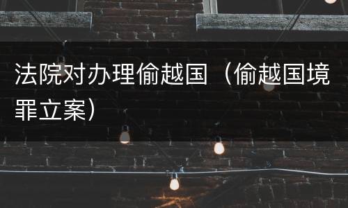 法院对办理偷越国（偷越国境罪立案）