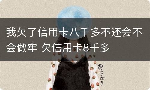 我欠了信用卡八千多不还会不会做牢 欠信用卡8千多