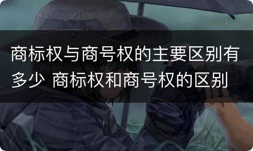 商标权与商号权的主要区别有多少 商标权和商号权的区别