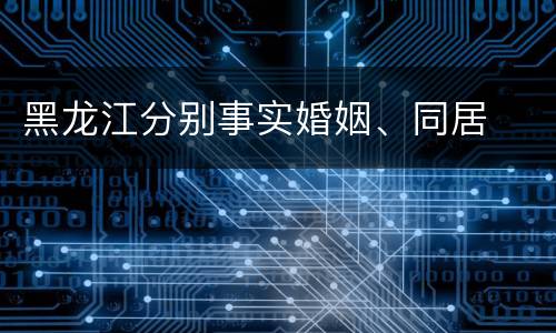 黑龙江分别事实婚姻、同居