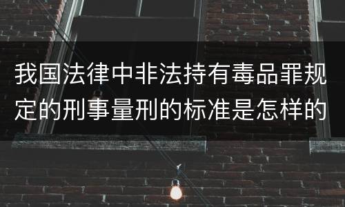 我国法律中非法持有毒品罪规定的刑事量刑的标准是怎样的