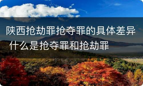 陕西抢劫罪抢夺罪的具体差异 什么是抢夺罪和抢劫罪