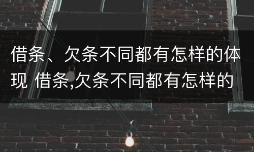 借条、欠条不同都有怎样的体现 借条,欠条不同都有怎样的体现法律效力