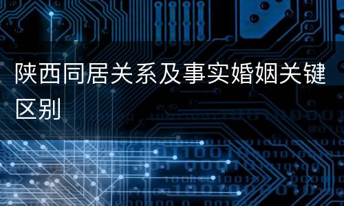 陕西同居关系及事实婚姻关键区别