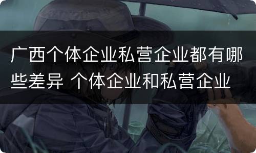 广西个体企业私营企业都有哪些差异 个体企业和私营企业