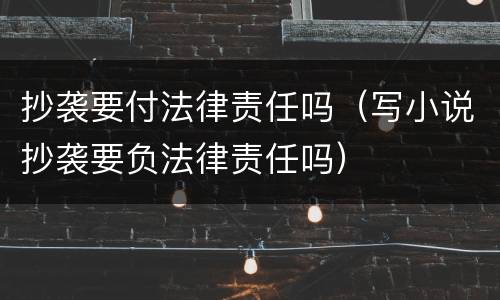 抄袭要付法律责任吗（写小说抄袭要负法律责任吗）