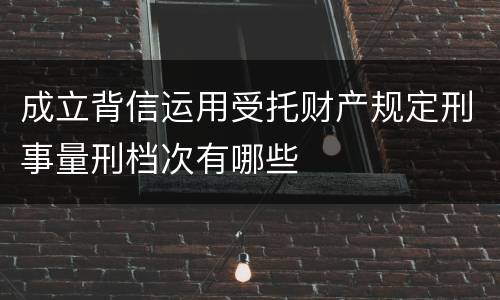 成立背信运用受托财产规定刑事量刑档次有哪些