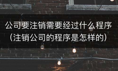公司要注销需要经过什么程序（注销公司的程序是怎样的）