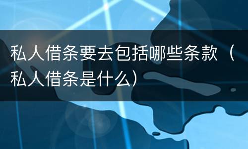 私人借条要去包括哪些条款（私人借条是什么）