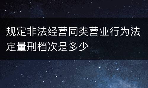 规定非法经营同类营业行为法定量刑档次是多少