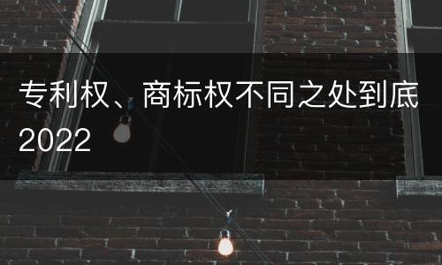 专利权、商标权不同之处到底2022