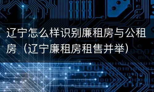 辽宁怎么样识别廉租房与公租房（辽宁廉租房租售并举）
