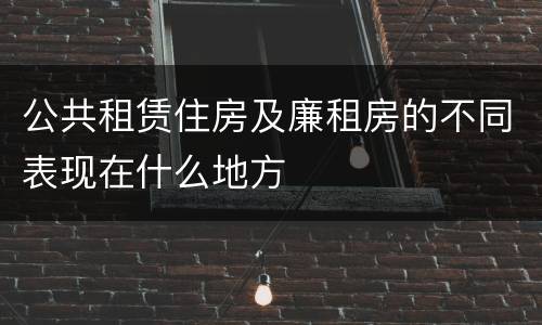 公共租赁住房及廉租房的不同表现在什么地方