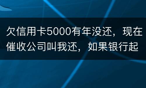 欠信用卡5000有年没还，现在催收公司叫我还，如果银行起诉我会坐牢吗