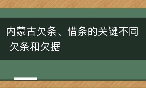 内蒙古欠条、借条的关键不同 欠条和欠据