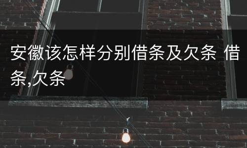 安徽该怎样分别借条及欠条 借条,欠条