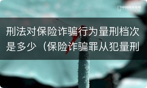 刑法对保险诈骗行为量刑档次是多少（保险诈骗罪从犯量刑标准）