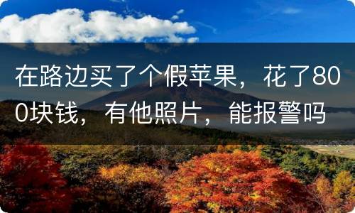 在路边买了个假苹果，花了800块钱，有他照片，能报警吗