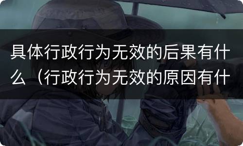 具体行政行为无效的后果有什么（行政行为无效的原因有什么）