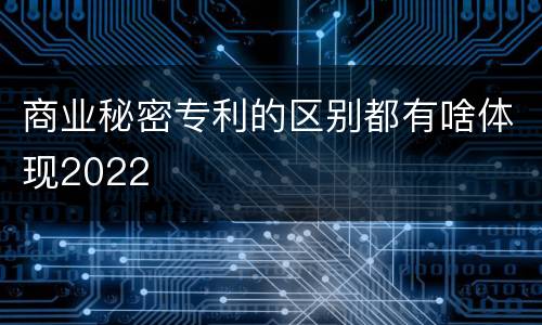 商业秘密专利的区别都有啥体现2022