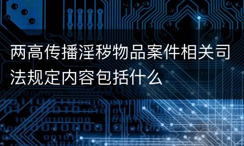 两高传播淫秽物品案件相关司法规定内容包括什么