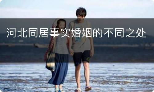 河北同居事实婚姻的不同之处